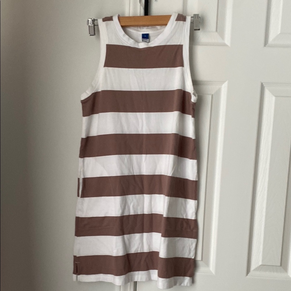 Old Navy Brown and White Striped Top